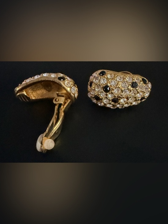 Kenneth Jay Lane Jewelry - Vintage Kenneth Jay Lane Gold-Tone Crystal Clip-On Earrings Excellent Condition.